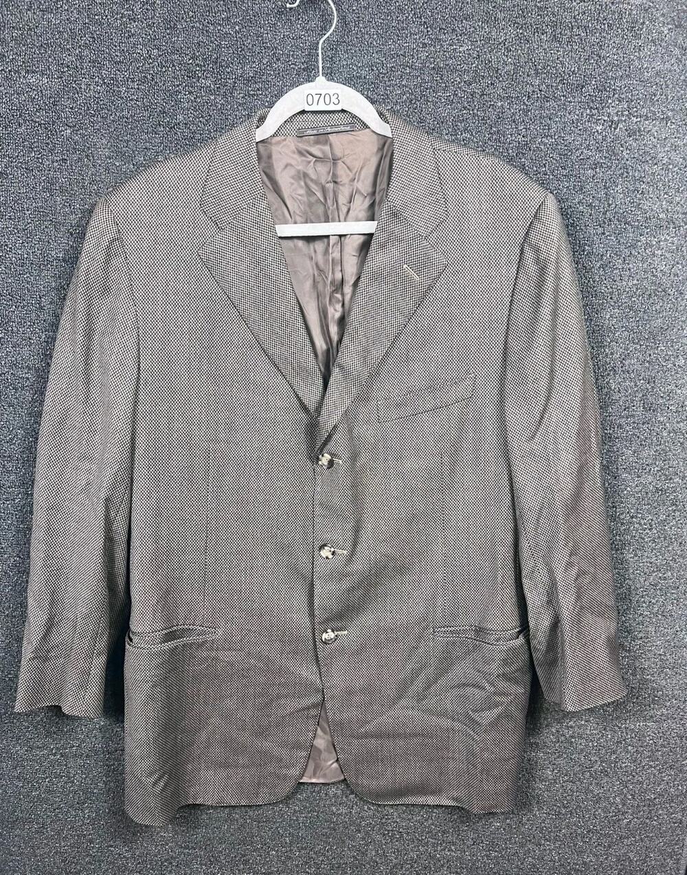 Ermenegildo Zegna Wool Jacket Mens 42 Brown Blazer Coat Wool Preppy Casual